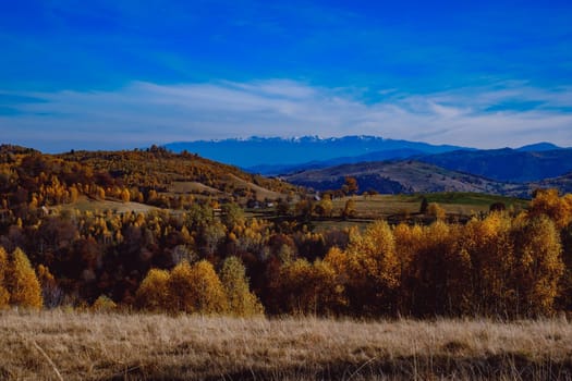 beautiful autumn landscapes in the Romanian mountains, Fantanele village area, Sibiu county, Cindrel mountains, Romania