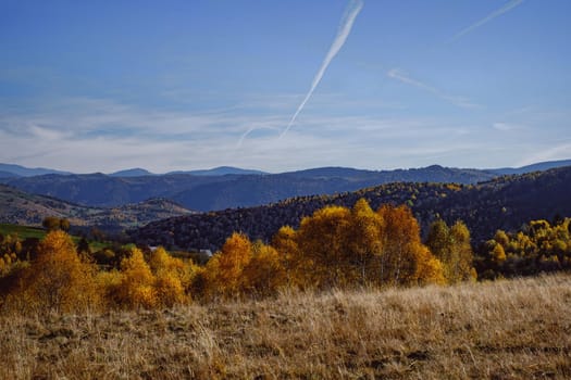 beautiful autumn landscapes in the Romanian mountains, Fantanele village area, Sibiu county, Cindrel mountains, Romania