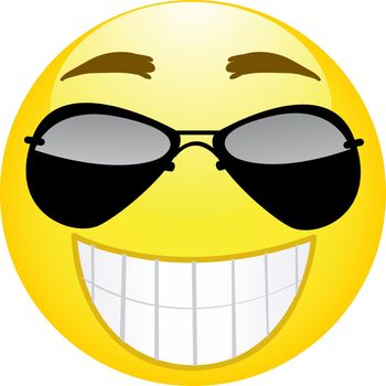 Happy emoji. Vector illustration smile icon on white background - vector illustration
