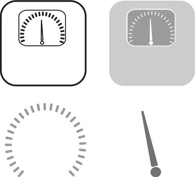 Weights icon. A set of several elements of arrows and scales for design.