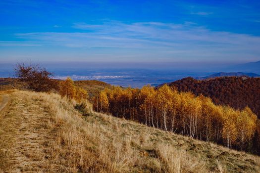 beautiful autumn landscapes in the Romanian mountains, Fantanele village area, Sibiu county, Cindrel mountains, Romania