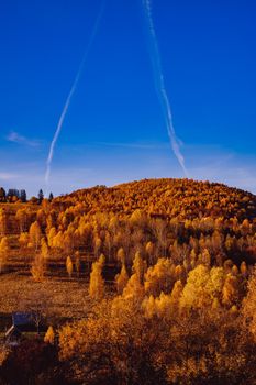 beautiful autumn landscapes in the Romanian mountains, Fantanele village area, Sibiu county, Cindrel mountains, Romania