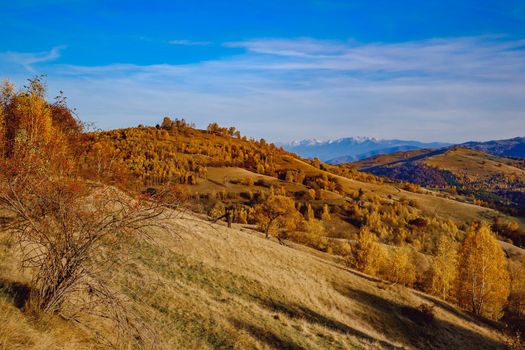 beautiful autumn landscapes in the Romanian mountains, Fantanele village area, Sibiu county, Cindrel mountains, Romania