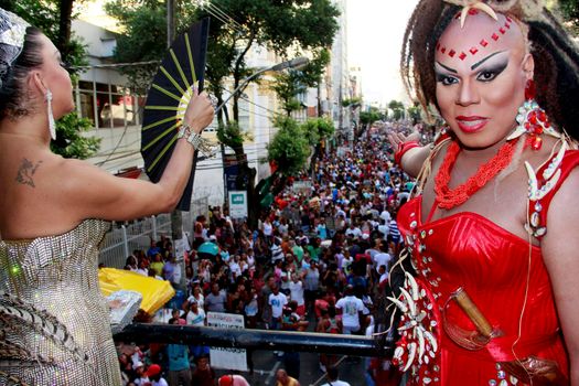salvador, bahia / brazil - september 8, 2013: people are seen during gay parade in the Campo Grande neighborhood in the city of Salvador.