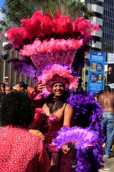 salvador, bahia / brazil - september 8, 2013: people are seen during gay parade in the Campo Grande neighborhood in the city of Salvador.