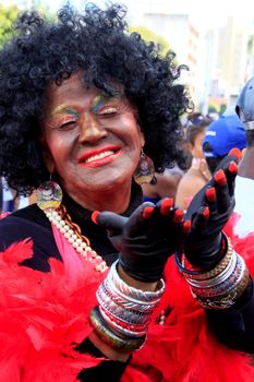 salvador, bahia / brazil - september 8, 2013: people are seen during gay pride parade in the city of Salvador.