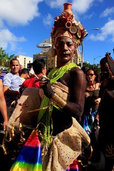 salvador, bahia / brazil - september 8, 2013: people are seen during gay parade in the Campo Grande neighborhood in the city of Salvador.