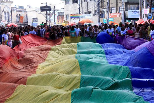 salvador, bahia / brazil - september 8, 2013: people are seen during gay pride parade in the city of Salvador.