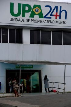 salvador, bahia / brazil - september 8, 2014: Facade of Alayde Costa Hospital in Santa Terezinha neighborhood in Salvador. The site works as a 24-hour Emergency Care Unit.