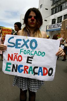 itabuna bahia / brazil - october 8, 2011: women participate in the March of Sluts in the city of Itabuna. The group asks for respect and attention from women.