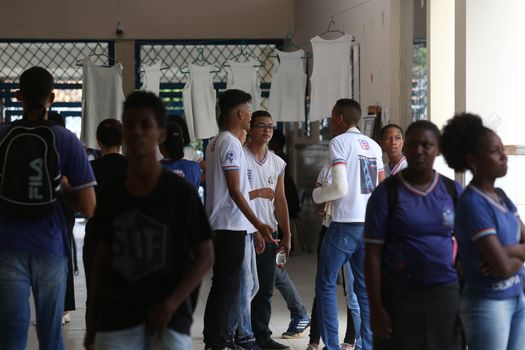 salvador, bahia / brazil - november 8, 2018: Student of public school in the Bairro da Paz in Salvador are seen in the school's patido.
