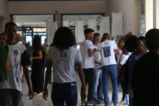 salvador, bahia / brazil - november 8, 2018: Student of public school in the Bairro da Paz in Salvador are seen in the school's patido.
