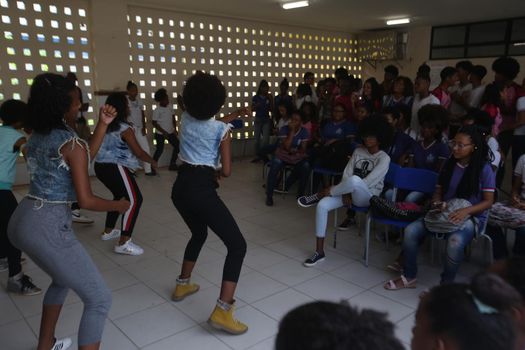 salvador, bahia / brazil - november 8, 2018: Student of public school in the Bairro da Paz in Salvador are seen in the school's patido.
