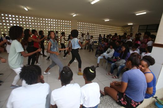 salvador, bahia / brazil - november 8, 2018: Student of public school in the Bairro da Paz in Salvador are seen in the school's patido.
