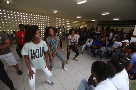 salvador, bahia / brazil - november 8, 2018: Student of public school in the Bairro da Paz in Salvador are seen in the school's patido.
