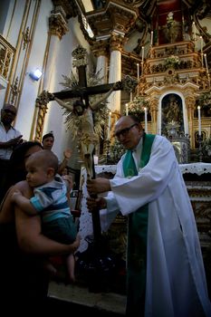 salvador, bahia / brazil - November 8, 2019: View of the Bonfim Church on the Sacred Hill in Salvador.
