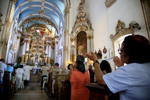 salvador, bahia / brazil - November 8, 2019: View of the Bonfim Church on the Sacred Hill in Salvador.
