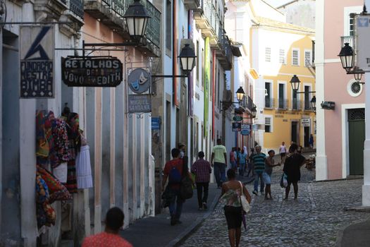 salvador, bahia / brazil - april 22, 2017: Views of old mansions in Pelourinho, Historic Center in the city of Salvador.