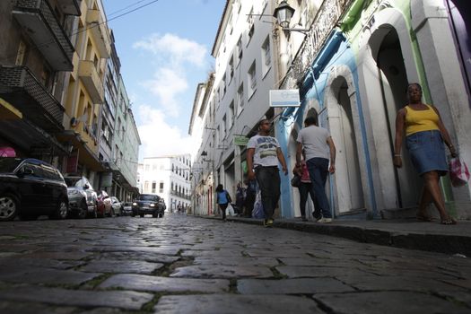 salvador, bahia / brazil - april 10, 2017: People are seen in the Pelourinho region. The place is part of the Historic Center of the city of Salvador.