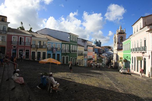 salvador, bahia / brazil - april 10, 2017: People are seen in the Pelourinho region. The place is part of the Historic Center of the city of Salvador.