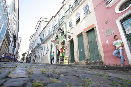 salvador, bahia / brazil - april 10, 2017: People are seen in the Pelourinho region. The place is part of the Historic Center of the city of Salvador.