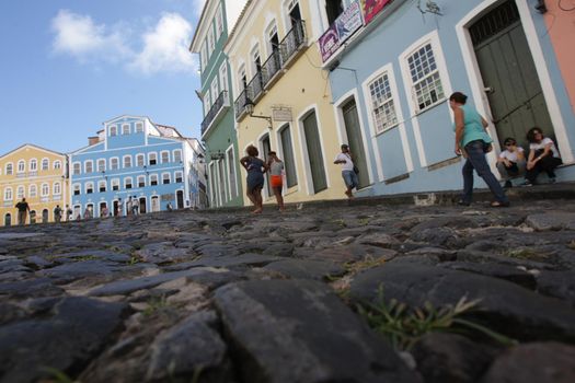 salvador, bahia / brazil - april 10, 2017: People are seen in the Pelourinho region. The place is part of the Historic Center of the city of Salvador.