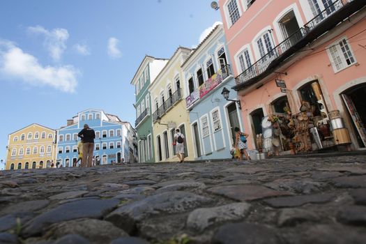 salvador, bahia / brazil - april 10, 2017: People are seen in the Pelourinho region. The place is part of the Historic Center of the city of Salvador.