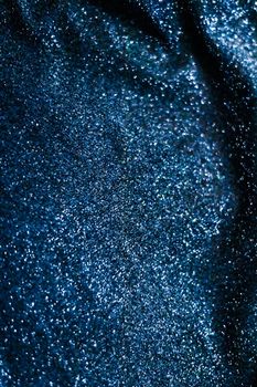 Luxe glowing texture, night club branding and New Years party concept - Blue holiday sparkling glitter abstract background, luxury shiny fabric material for glamour design and festive invitation