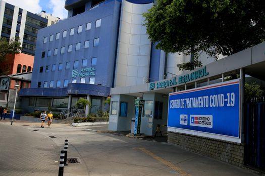 salvador, bahia, brazil - december 14, 2020: view of the Spanish Hospital in the city of Salvador. The site was reactivated as a field hospital to care for people infected with the corona virus.