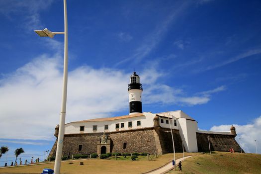 salvador, bahia, brazil - december 14, 2020: view of the Santo Antonio fort, better known as Farol da Barra, in the city of Salvador.