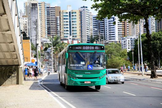 salvador, bahia, brazil - december 14, 2020: public transport bus is seen in the city of Salvador.