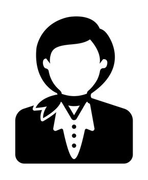 Worker avatar icon illustration (upper body) / stewardess, cabin attendant