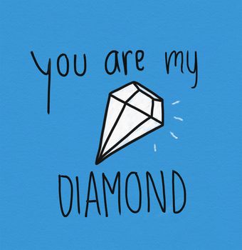 You are my diamond word watercolor illustration