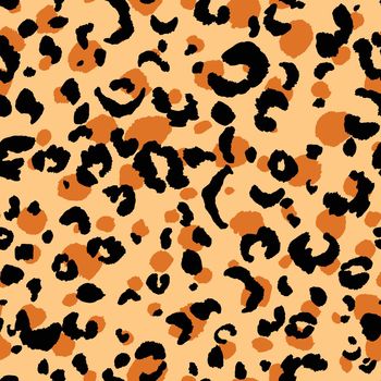 Abstract modern leopard seamless pattern. Animals trendy background. Beige and black decorative vector stock illustration for print, card, postcard, fabric, textile. Modern ornament of stylized skin.