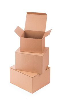 cardboard box isolated on a white background.