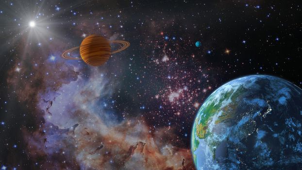 A view of the earth from space. 3d rendering.Elements of this image are furnished by NASA