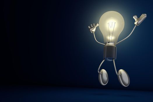 incandescent lamp  in the jump. 3d render.
