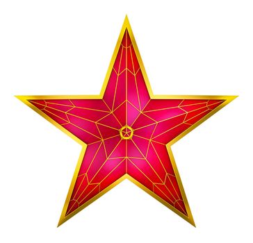 The Kremlin star on a white background. 3d rendering.