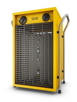Industrial heat fan on a white background. 3d rendering.