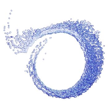 Splash blue liquid in the form of a spiral. 3d render.