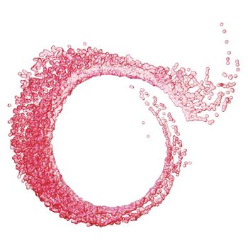 Splash red liquid in the form of a spiral. 3d render.