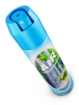 Air freshener in a blue bottle. 3d rendering.
