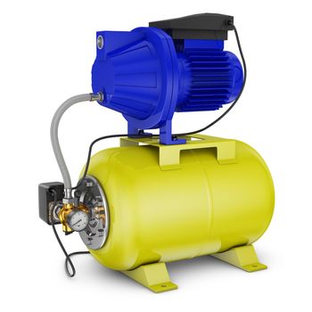 pumping station for water on a white background. 3d rendering.
