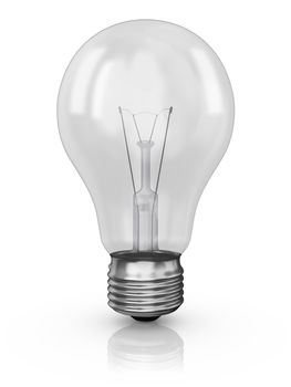 incandescent light bulb on a white background