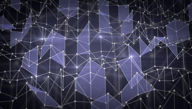 abstract background in the form of a network of triangles. 3d render.