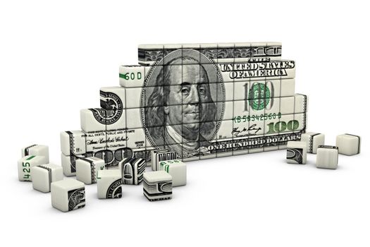 the figure of the cubes in the shape of a dollar