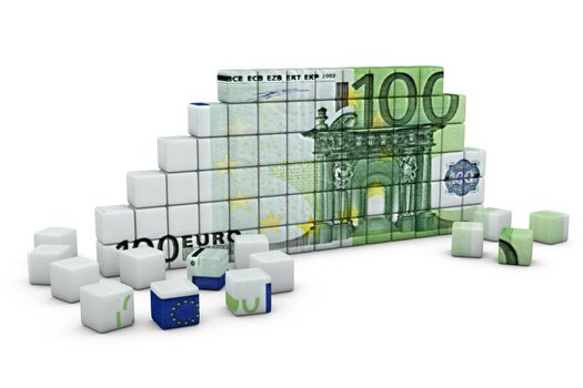 the figure of the cubes in the shape of a euro