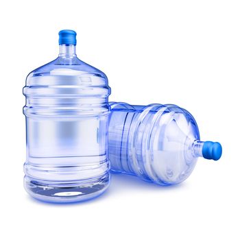 Two bottles with purified water to drink. 3d render.