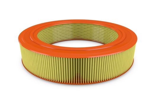 Air filter for a car on a white background