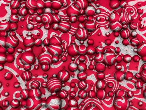 abstract pattern of spheres of different sizes